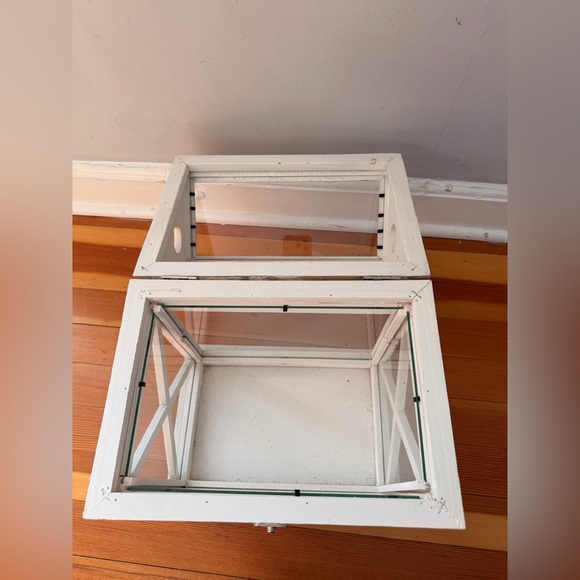 Vintage Distressed Wood and Glass Terrarium - Picture 11 of 15